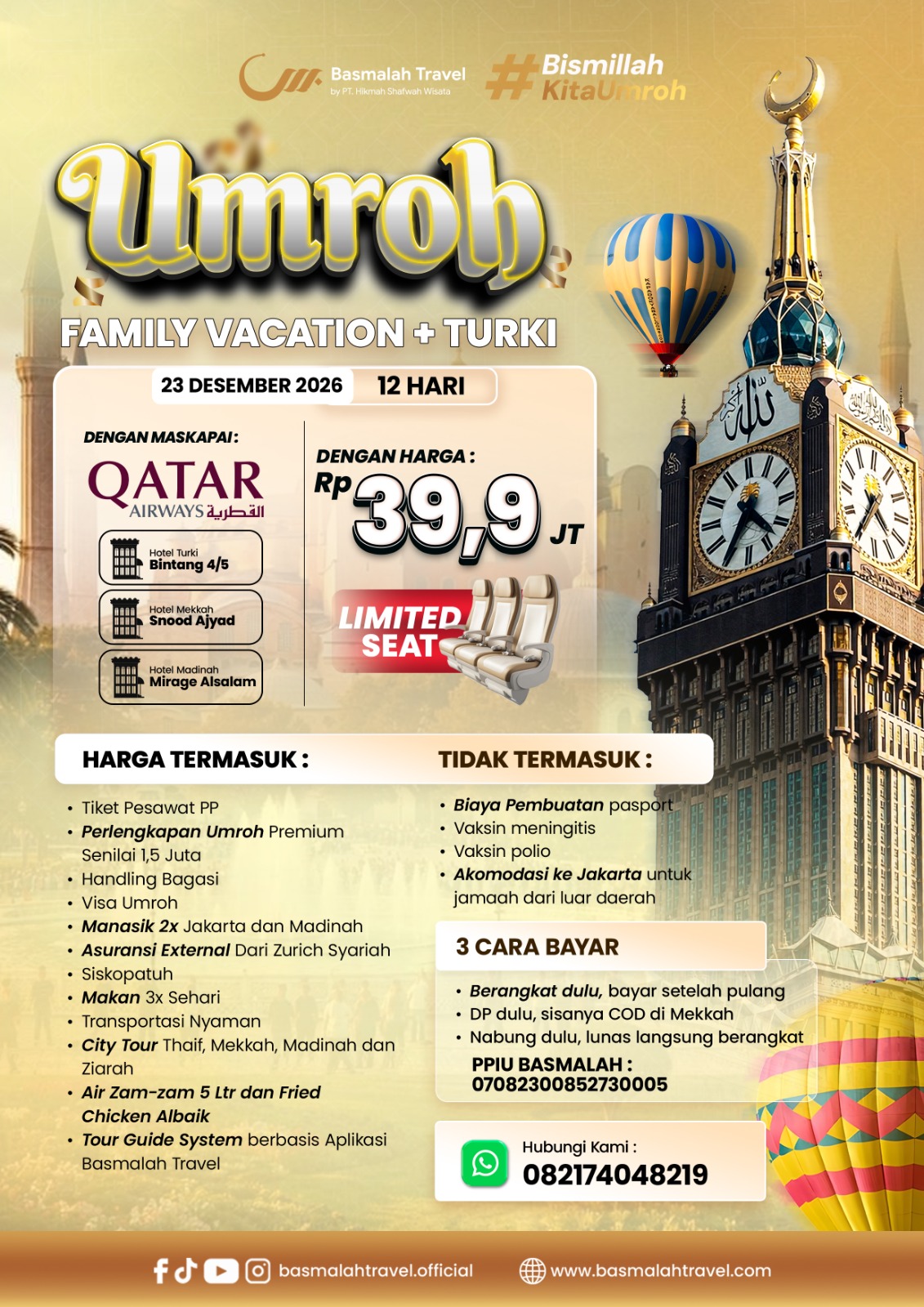 Umrah Family Vacation + Turki